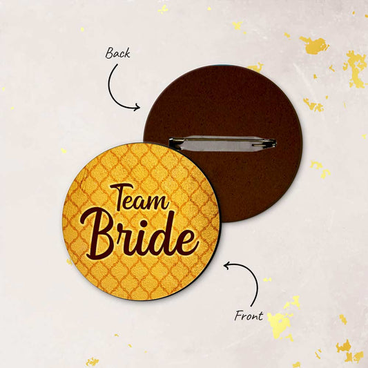 Team Bride Golden Badge- Pack Of 10pc