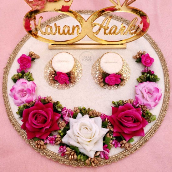 Personalized Engagement Ring Platter with Bride And Groom Names