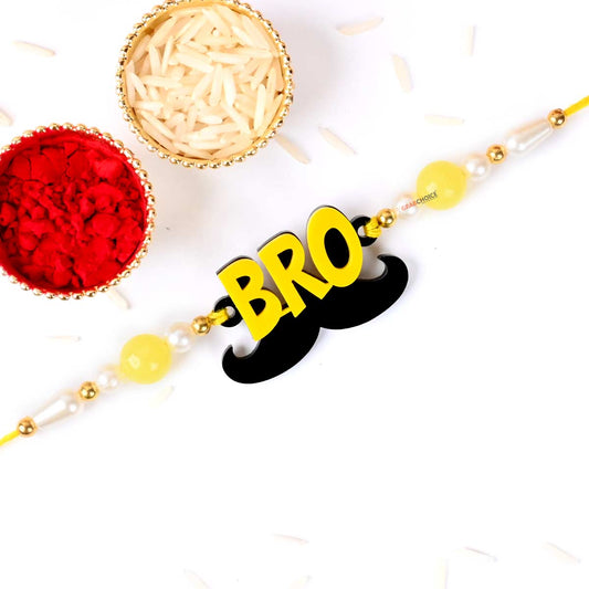 Unique BRO Rakhi With Mustache For Brother