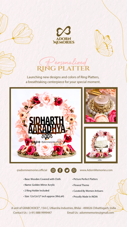 Engagement Ring Platter / Tray with Name-Peach Color