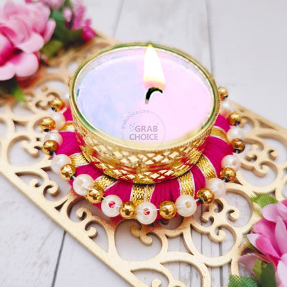 Diwali Decorative Candle Holder with Tea Light Candle Holder - Multicolor