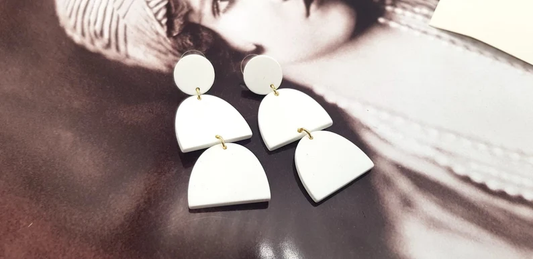 Acrylic Earrings-WHITE