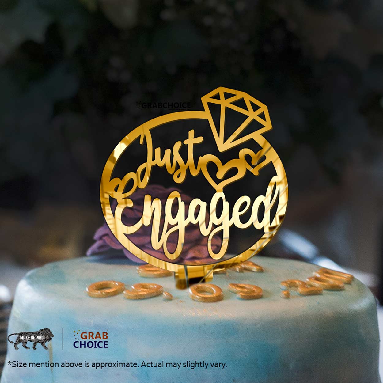 Just Engaged Cake Topper