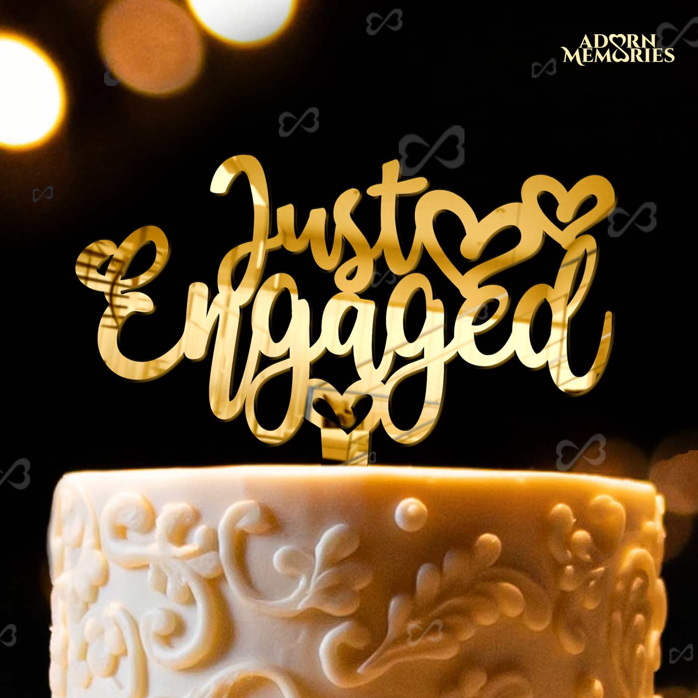 Just Engaged Cake Topper for Engagement Ceremony