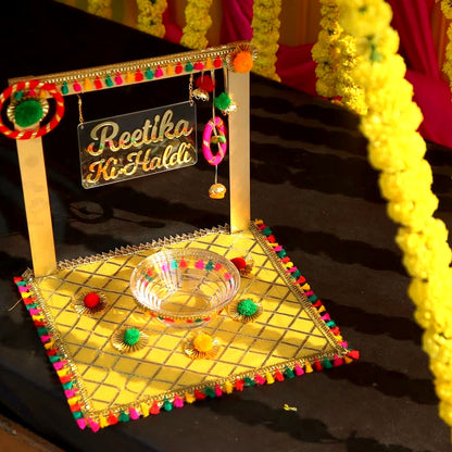 Personalized Haldi Platter with Bride or Groom Name