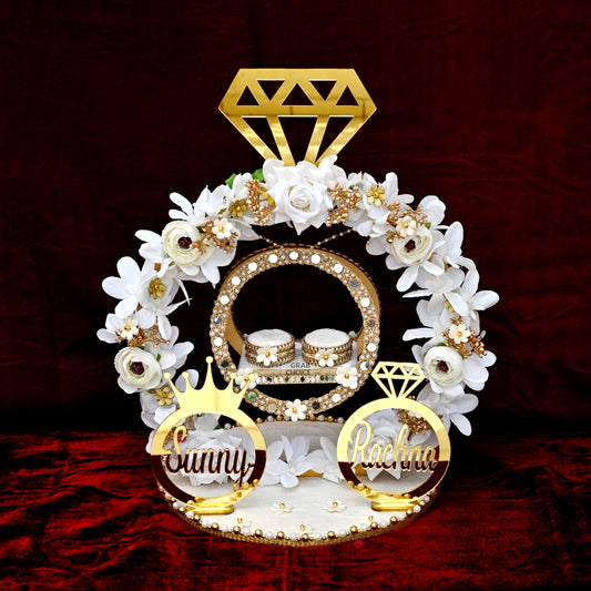 IVORY BLISS - Personalized Engagement Ring Platter with Names