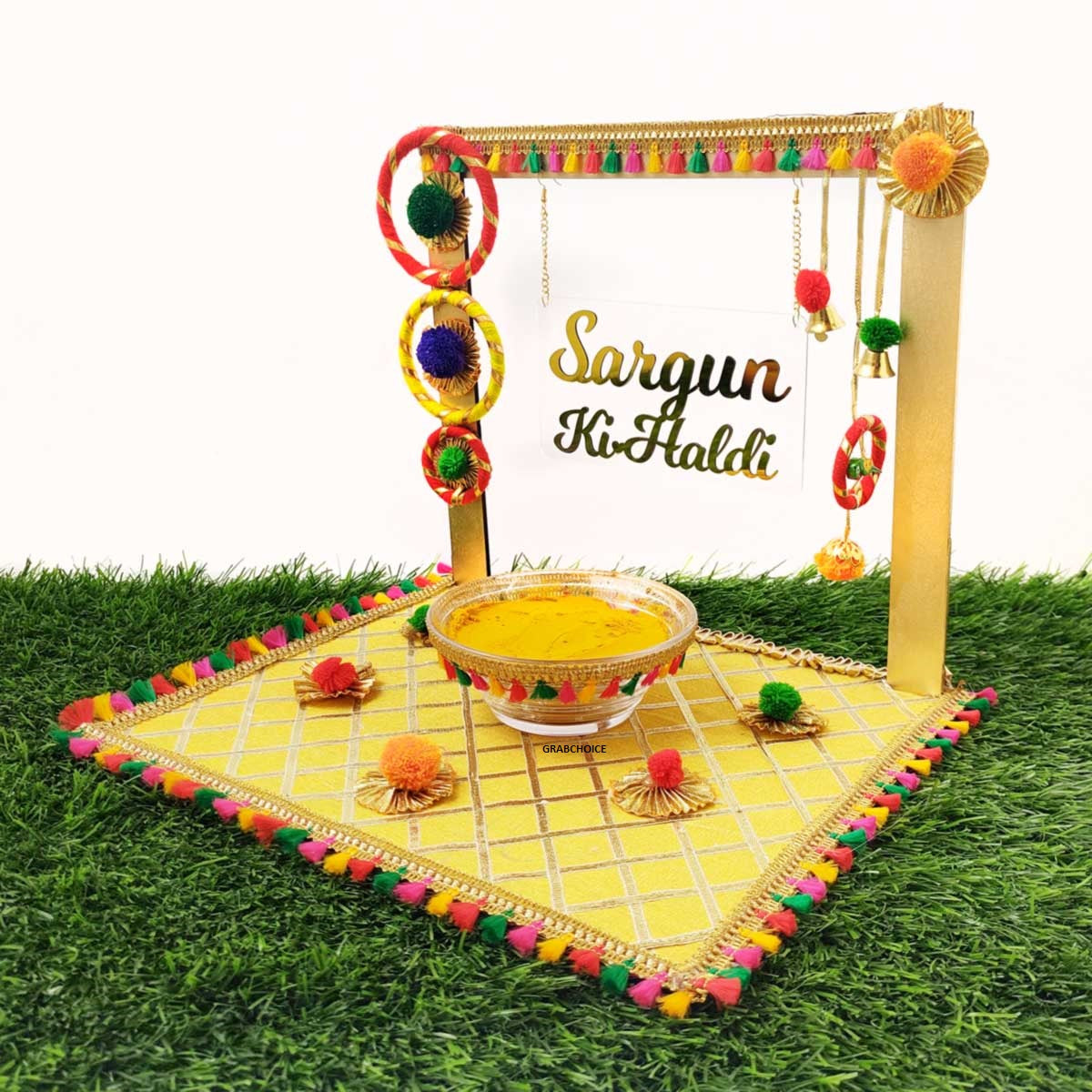 Personalized Haldi Platter with Bride or Groom Name