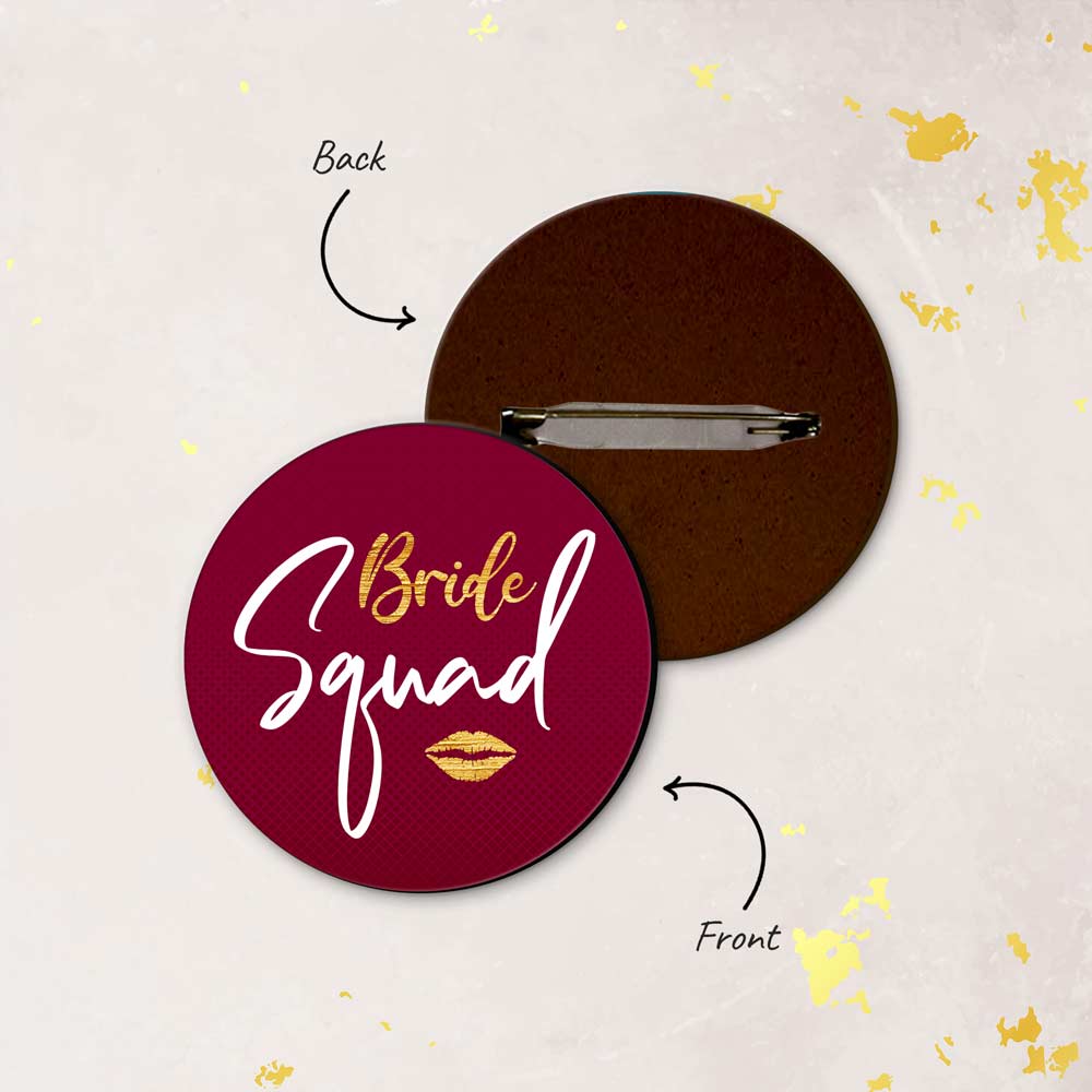 Bride Squad Badges - Pack Of 10pc