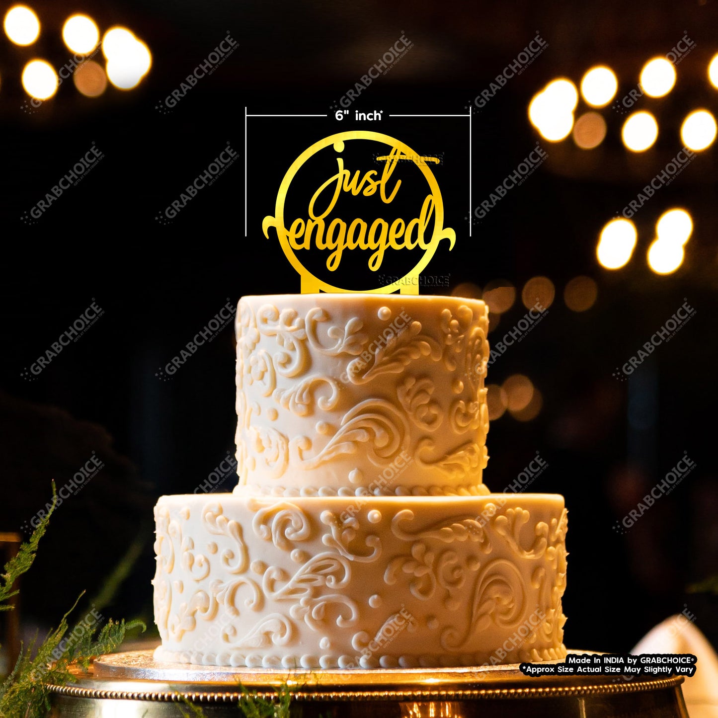 Just Engaged Cake Topper for Engagement Ceremony