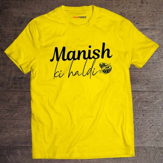 Personalized T-shirt For Haldi With Groom's Name