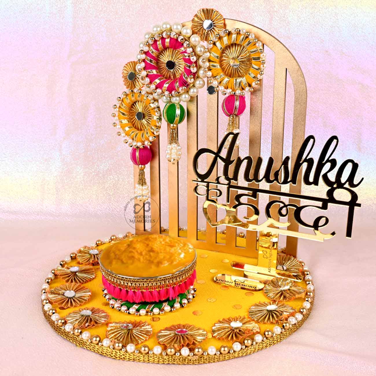 Wedding Haldi Platter with Bride Or Groom Names