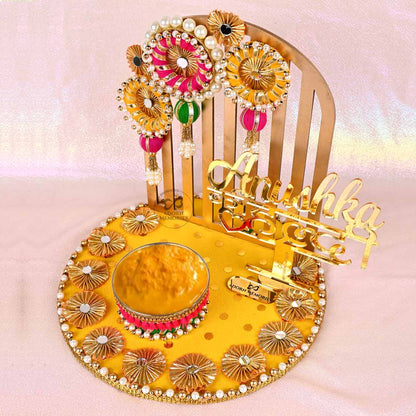 Wedding Haldi Platter with Bride Or Groom Names