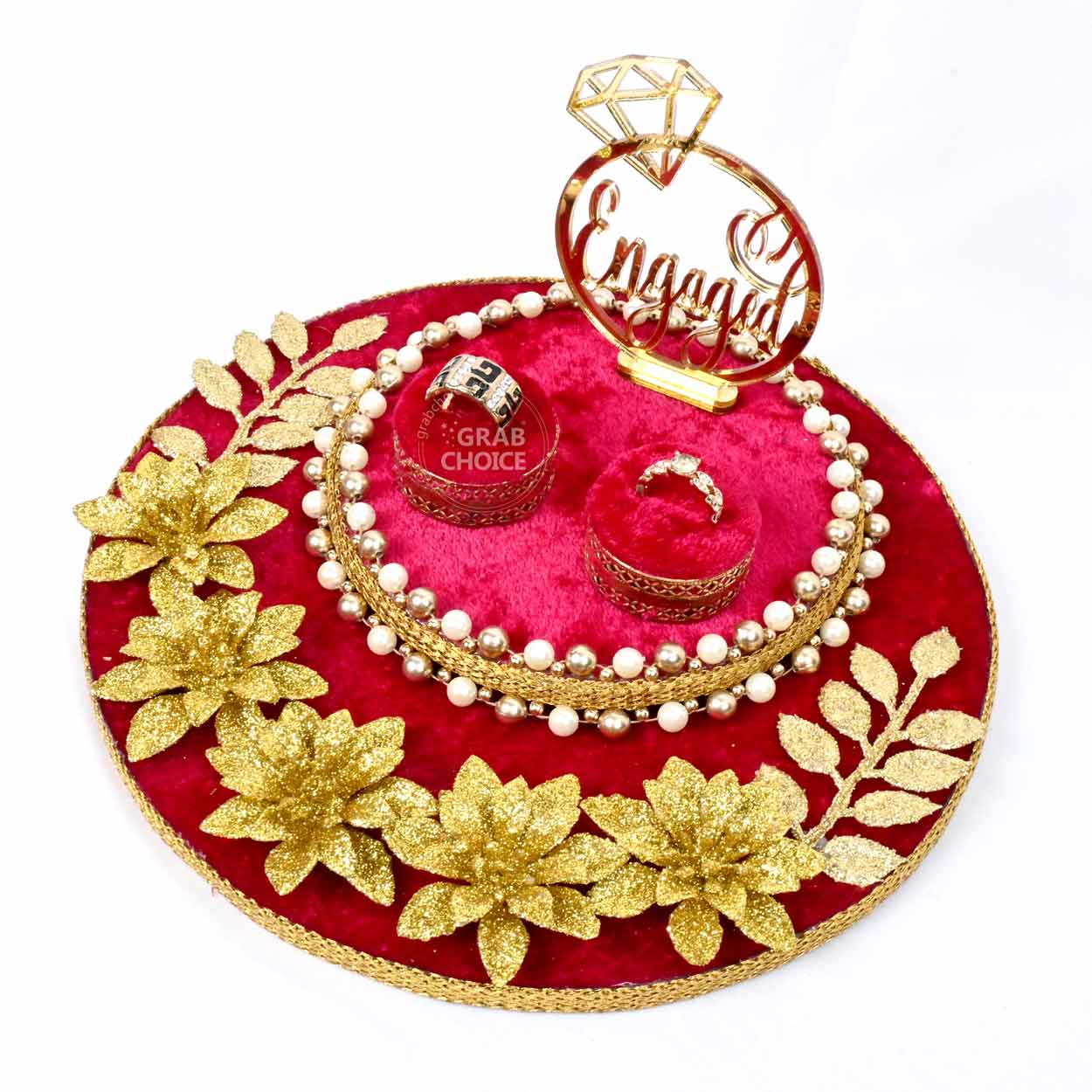 Buy GiftsBouquet Smart Creations Decorative Engagement Ring Platter for Ring  Ceremony Tray Online at Low Prices in India - Amazon.in