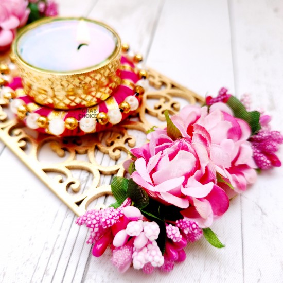 Diwali Decorative Candle Holder with Tea Light Candle Holder - Multicolor