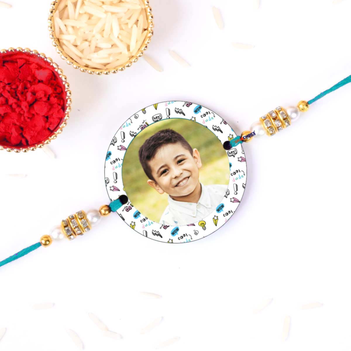 Personalized Latest Photo With Rakhi For Brother