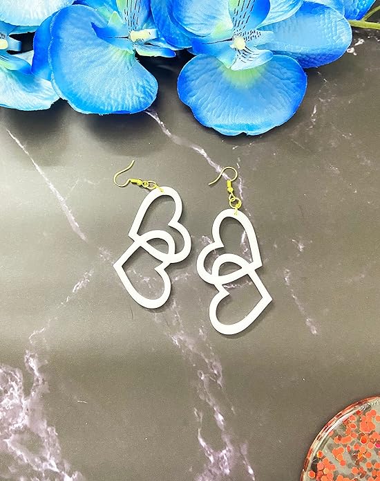 White Acrylic Earrings For Women