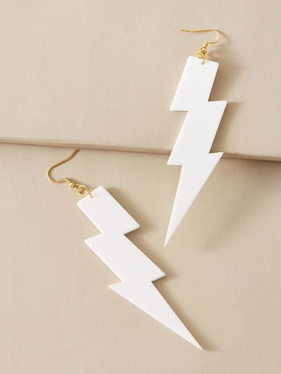 White Acrylic Earrings For Women