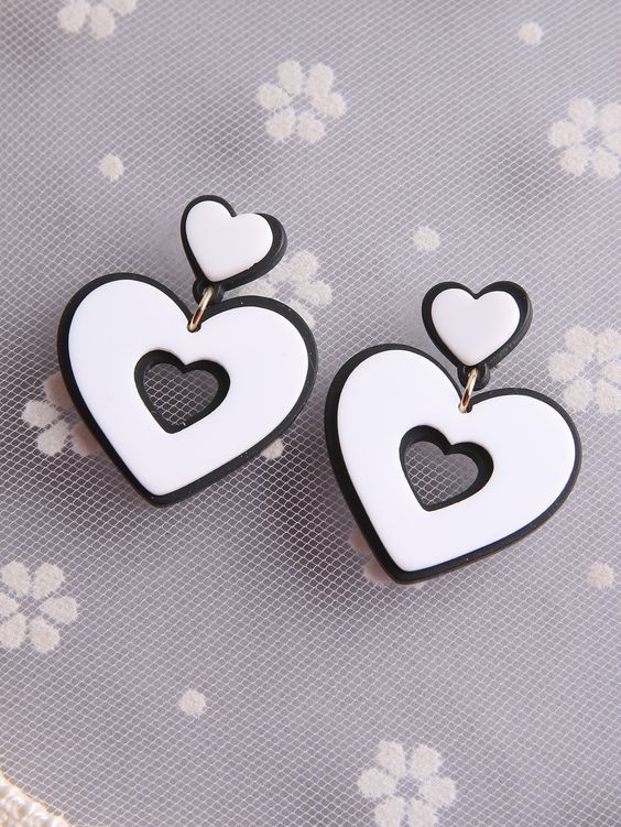 Acrylic Earrings For Women-HEART Shape