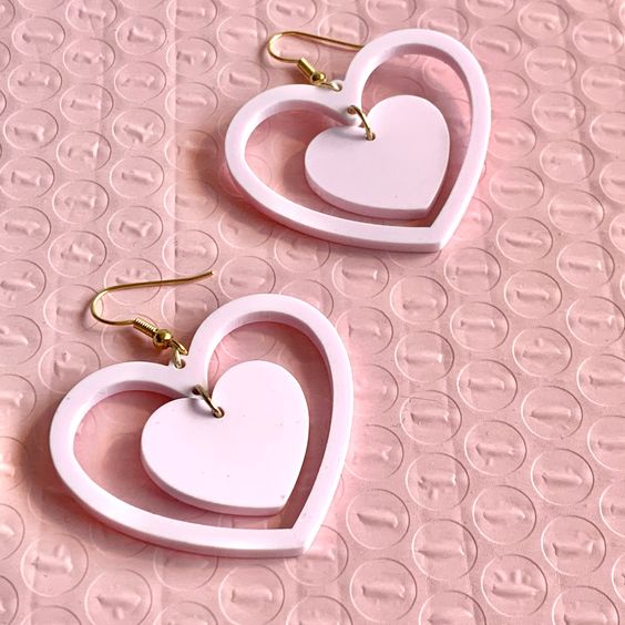 Acrylic Earrings For Women Heart Shape
